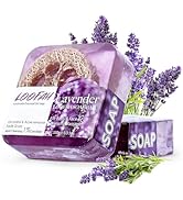 Easilydays Organic Lavender Essential Oil Soap, Natural Exfoliating Loofah Soap Bar Gentle Clean,...