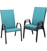 JEAREY Patio Dining Chairs Set of 4, Outdoor Stackable Dining Furniture Set, All Weather Dining S...