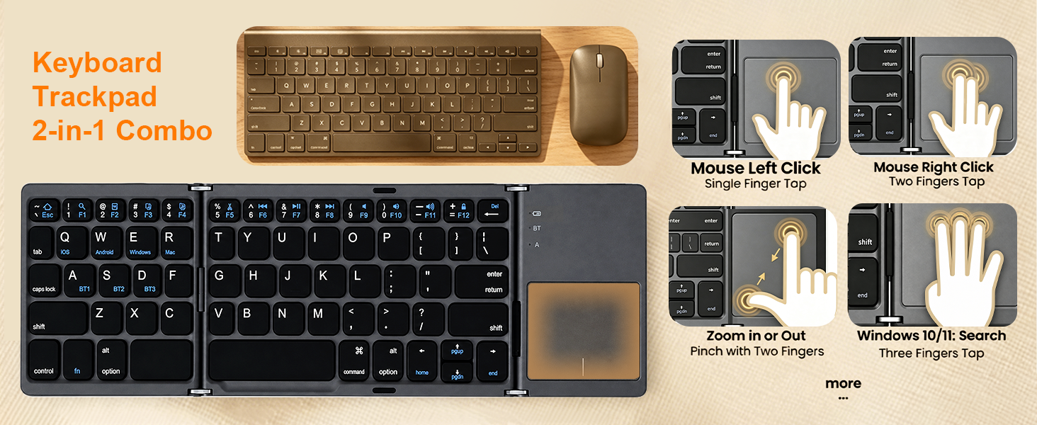Foldable Keyboard with Touchpad