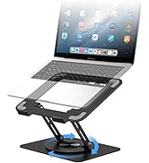 meatanty Laptop Stand, Ergonomic 360° Swivel Laptop Stand for Desk, Adjustable Metal Computer Sta...