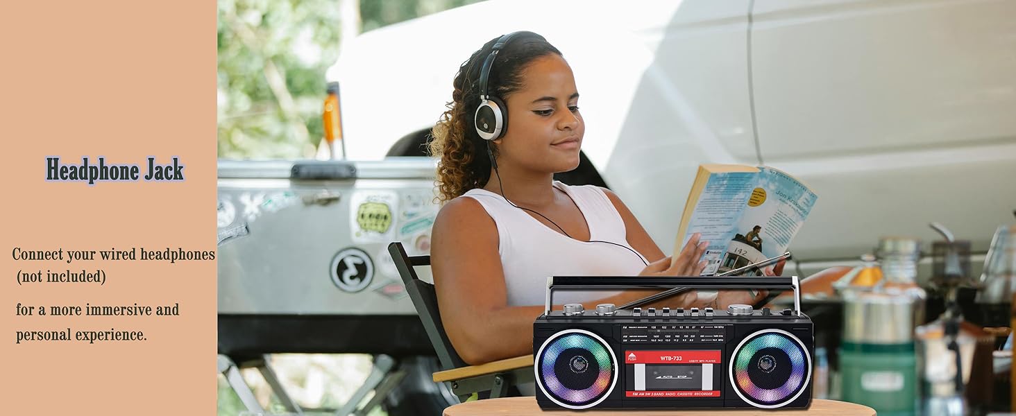 cassette player recorder with headphones