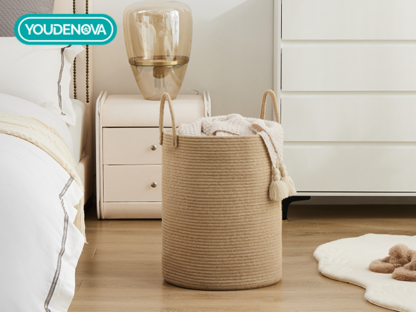  WOVEN ROPE LAUNDRY HAMPER BASKET TALL LARGE