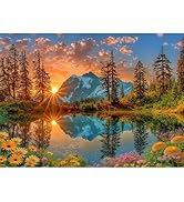 500 Piece Puzzles for Adults, Jigsaw Puzzles 500 Pieces for Adults Mountain Lake Sunset Puzzle Pr...
