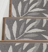 JSEI Stair Treads for Wooden Steps with Leaf Pattern, 14 Pack 9" X 28" Carpet Stair Treads Non-Sl...