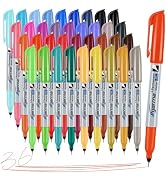 Ultra Fine Point Permanent Marker Bulk, 36 Assorted Colors 0.4mm Fine Tip Permanent Markers set,T...