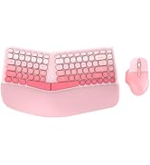 Ergonomic Wireless Keyboard Mouse, Mechanical Gaming Set with Wrist Rest &amp; OTG &amp; Brush Ideal for ...