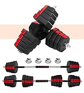Yes4All Upgraded 44lbs/66lbs Pair Adjustable Weights Dumbbells Set, Free Weights Dumbbells Set wi...