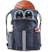 BeeGreen Drawstring Backpack Bag with Shoe Compartment X-Large Gym Sports String Cinch Backpack