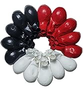 90 Pack - 18 inch Red Black White Balloons - 30 of each of the 3 colors - Red White Black Big Bal...