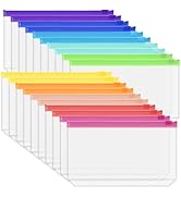 Antner 20PCS A6 Binder Pockets 6-Hole Budget Binder Inserts, 10 Assorted Color Zipper Pouch Folde...