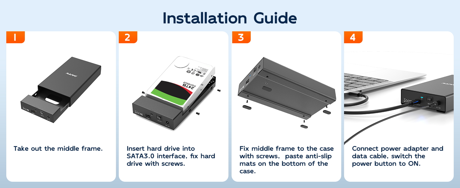 external 2.5 3.5 sata hard drive disk enclosure adapter reader hdd ssd bay dock box das