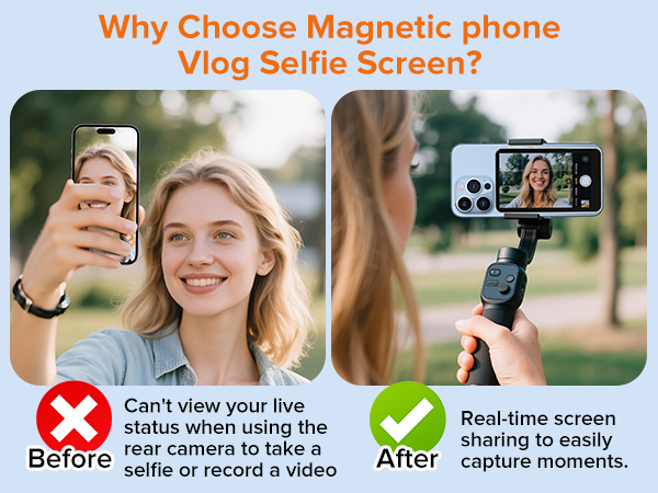 Magnetic Phone Vlog Selfie Monitor Screen