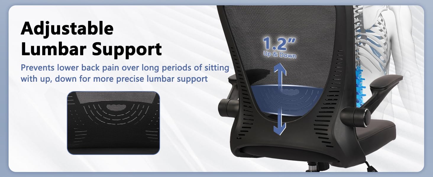 CLATINA Desk Chairs with Wheels, Ergonomic Rolling Mesh Office Chair