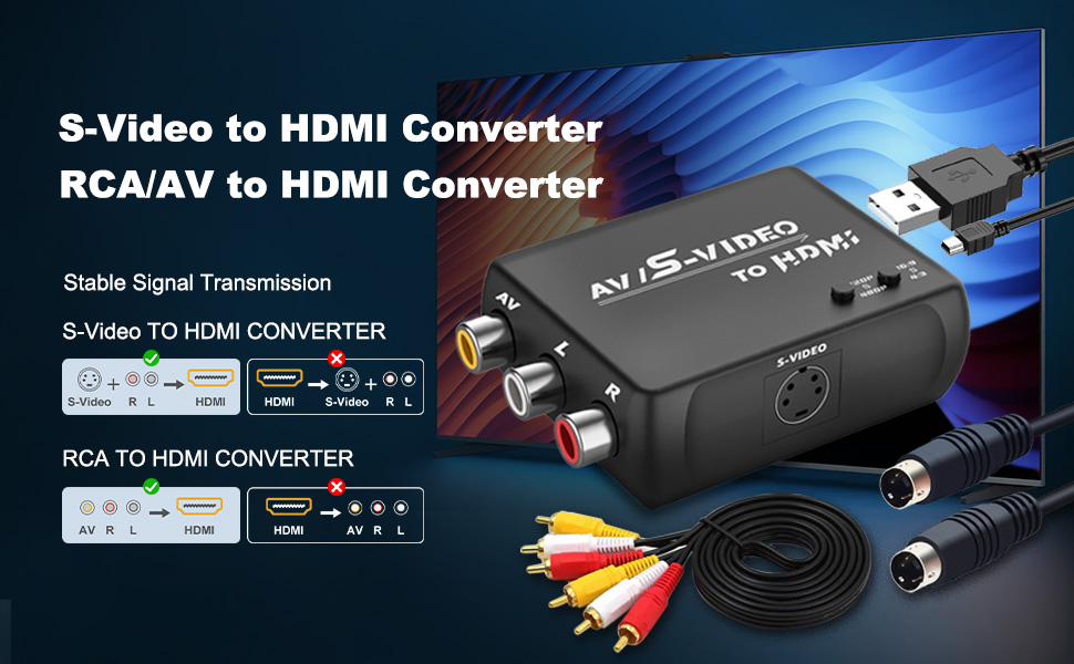 RCA Svideo to HDMI Converter