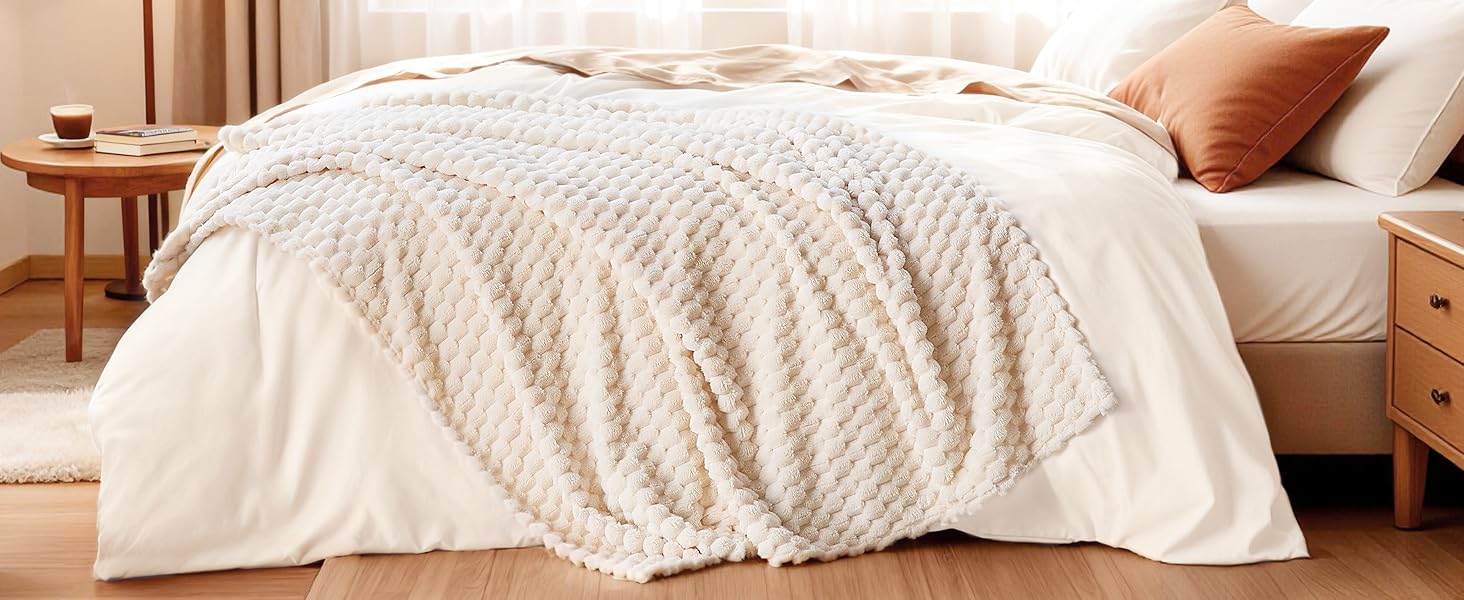 beige throw blanket