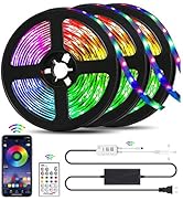 QZYL Led Lights for Bedroom,49.2 Feet Led Strip Lights,Music Sync Color Changing Flexible Rope Li...