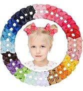 Choicbaby 40 Pieces Hair Bows for Girls 4 Inch Grosgrain Ribbon Toddler Hair Accessories with Ful...