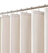 shower curtain set shower curtains bathroom liner linen fabric beige cream cloth neutral boho 