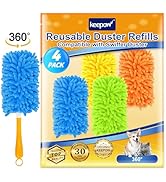 KEEPOW Reusable Duster Refill Compatible with Swiffer Duster Refills, Microfiber Dusters for Clea...