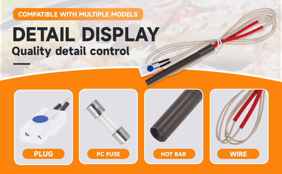 2 Pack Upgraded Hot Rod Igniter Kit Replacement for Traeger, Pit Boss &amp;amp; Camp Chef Smokers