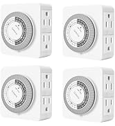 G-Homa Timer Outlet Electric Indoor with 2 Grounded Outlet,Plug-in 24-Hour Mechanical Timers,Dail...