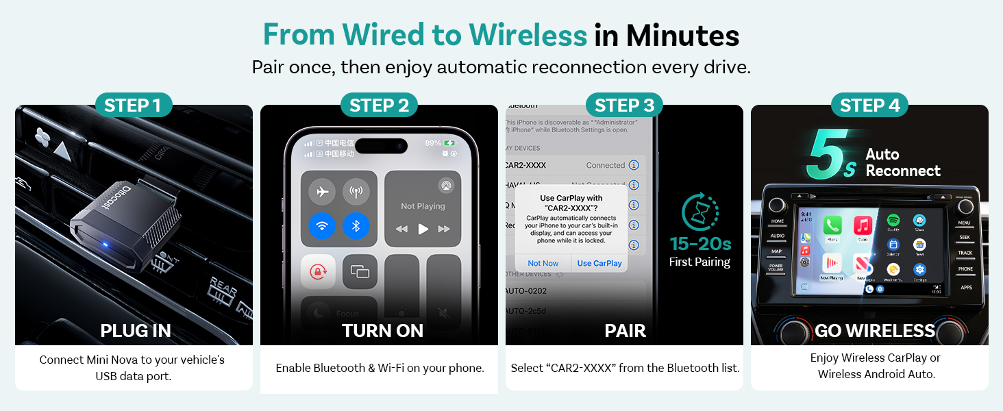 ottocast wireless carplay adapter