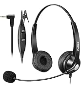 Callez 2.5mm Phone Headset with Microphone Noise Cancelling Office Telephone Headset Compatible w...
