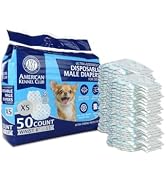 American Kennel Club Male Dog Wrap, Disposable Diapers with Wetness Indicator, X-Small, 50 Count