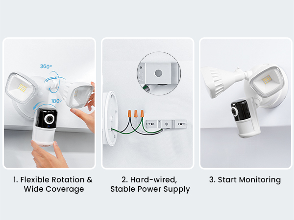 wired security light with camera