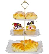 Krismax Cupcake Stand 3 Tier Tiered Tray Stand Plastic &amp; Metal Dessert Tray for Birthday Party,Ba...