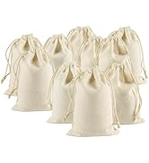 HRX Package 20pcs Muslin Bags 4x6 inches, Cotton Drawstring Jewelry Pouches Sachet Bags for Brida...
