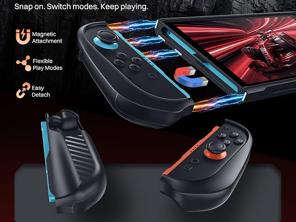 switch 2 cover with magnetic split design and detachable Joy-Con covers for easy mode switching.
