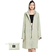 LAMA Long Raincoat for Women, Lightweight Rain Coat with Hooded, Waterproof Rain Jacket, Packable...