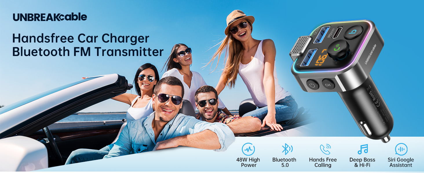 Handsfree car charger Bluetooth FM transmitter