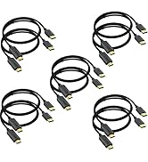 DP to HDMI Cable 6ft 10-Pack, Braided DisplayPort to HDMI Display Port Cable Adapter Male to Male...