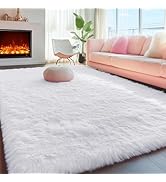 PAGISOFE White Fluffy Shag Area Rugs for Living Room 5x7, Soft Fuzzy Shaggy Rug for Bedroom Girls...