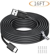 ASKUBSKU 16FT/5M USB to USB C Power Cable for CCTV Camera, Type C Power Extension Cable for Xiaom...