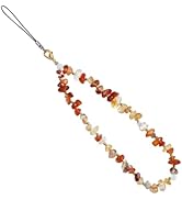 Handmade Natural Gemstone Gold Beaded Charm Cell Phone Camera Lanyard, Stanley Cup Accessories, W...