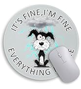 Immaturus Funny Dog Mouse Pad, Cute Small Mouse Pads for Desk, Round Travel Mousepad for Wireless...