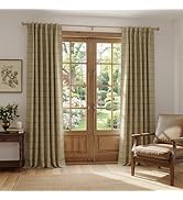 NICETOWN 100% Blackout Plaid Farmhouse Curtains 84 Inch Long 2 Panels Set for Living Room Bedroom...