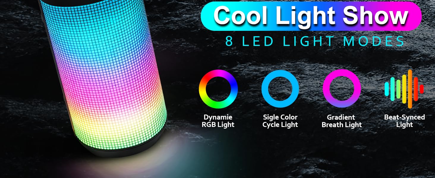 8-Modes Cool LED light show, let any sound become interesting