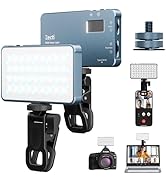 Selfie Light, 96 LED Phone Light with Metal Hotshoe & Clip, 1500mAh Rechargeable 360° Full Color ...