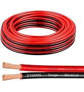10 Gauge Wire 10 Feet, 10/2 AWG Pure Copper Wire, 10AWG 2 Conductors Red Black Oxygen Free Strand...