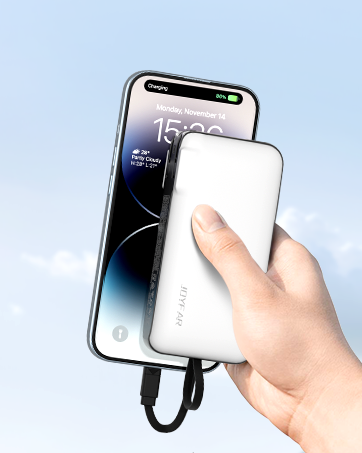 Portable power bank with USB-C cable