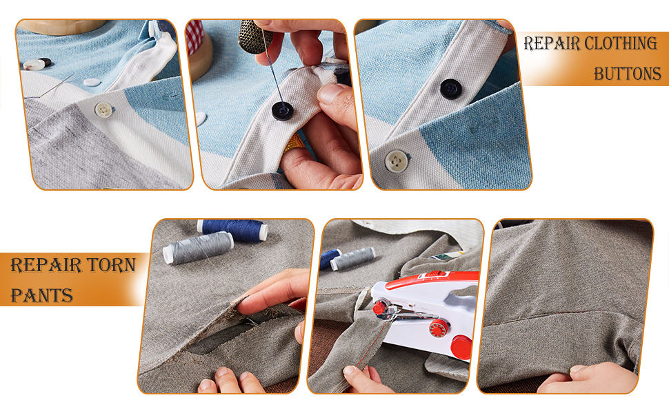 Process of mending clothes and pants