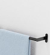 Towel Bar for Bathroom Wall, Black 24 Inch Single Towel Bar Rods for Bathroom, Stainless Steel He...