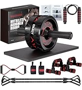 Readaeer Ab Roller Wheel, Ab Exercise Wheels Kit with Ab Roller, Resistance Bands, Knee Mat, Jump...