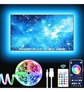 GIPOYENT TV LED Lights, 13.1ft TV LED Lights for 40-65 Inch, LED TV Behind with Bluetooth Functio...