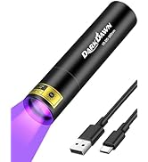 DARKDAWN UV Flashlight 395 NM, USB-C Rechargeable Flashlights LED Woods Lamp, Mini Powerful Handh...