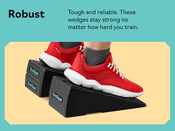 Durable slant board calf stretcher and squat wedge block supports tough training and daily workouts